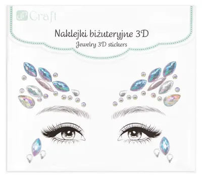 Produktbild von Aufkleber Schmuck 3D Kristalle für das Gesicht Karneval