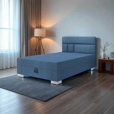 Obrázok produktu pre Pilloline box spring posteľ ASTRID 80x195 kompletná súprava s matracom Bonell, čalúnená posteľ so zásuvkami - tmavomodrá, SAWANA 80