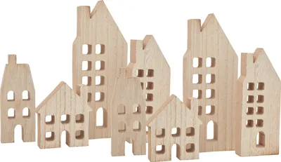 Produktbild von VBS Häuser-Silhouetten mit Fenster, 8er-Set