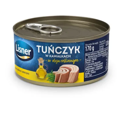 Produktbild von Tuńczyk kawałki w oleju roślinnym 170g Lisner
