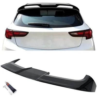 Productafbeelding van Achterspoiler, zwart glanzend, voor Opel Astra K hatchback, modeljaren 2015-2021