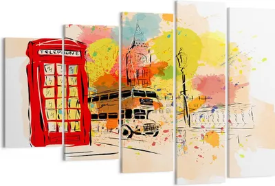 Produktbild von Bild auf Leinwand - Leinwandbild - London Bus - 150x100cm - Wand Bild - Wanddeko - Wandbilder - Leinwanddruck - Bilder - Kunstdruck - Wanddekoration - Leinwand bilder - Wandkunst - EG150x100-3920