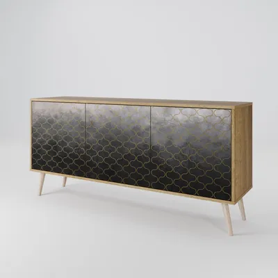 Produktbild von Spacerebels Kommode mit 3 Türen - Sideboard Komodenschrank - Highboard - Kleiderschrank Möbel - Wohnzimmer Schlafzimmer - 57,5×111×42 (HxBxT)