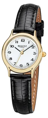 Produktbild von Regent Damen-Uhr Analog Quarz Edelstahl Leder-Armband 24 mm F-1415