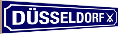 Produktbild von vianmo Holzschild 10x46 cm Düsseldorf Wappen Flagge Fahne