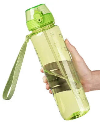 Produktbild von 1L Sport Wasserflasche mit Strohhalm, BPA-frei und Auslaufsicher