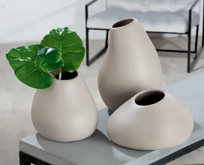 Produktbild von GILDE Vase, "Organic", Keramik, beige, , L. 25 cm, B. 22 cm, H. 12 cm 28847