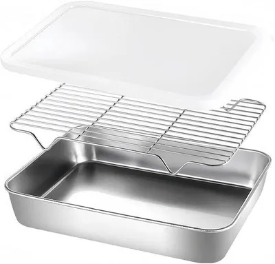 Produktbild von Famanu Auflaufform mit Deckel und Rost - Edelstahl