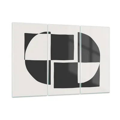 Produktbild von Bilder auf glas - 3 Teile - Abstraktion Kontrast Figuren - 165x110cm - Glasbilder - Wandbilder - Bilder - Wanddekoration aus Glas - Glas Bilder - Wandbild auf Glas - GCE165x110-4495