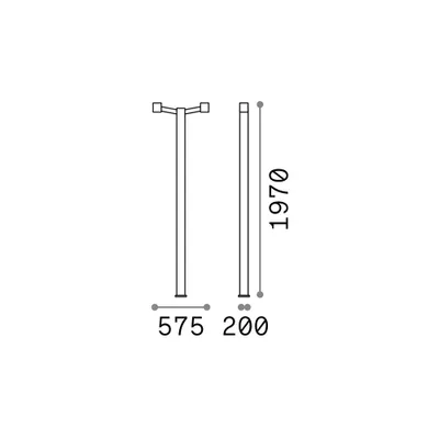 Produktbild von Moderne Stehleuchte Clio Aluminium Anthrazit 2 Lichter E27