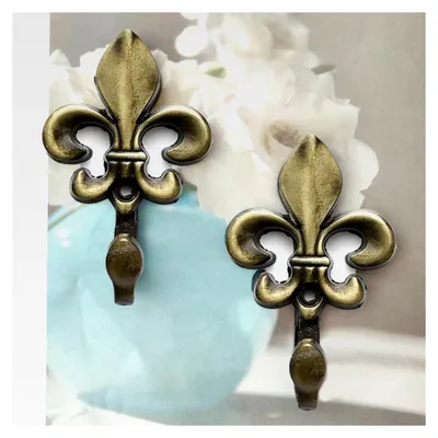 Produktbild von 2 Stück Wandhaken, Zierhaken, Vorhanghaken, Vintage Metall Wandhaken, Raffhalter für Vorhänge, geeignet für Wohnzimmer, Bad, Schrank, Mäntel (Cyan Antik)