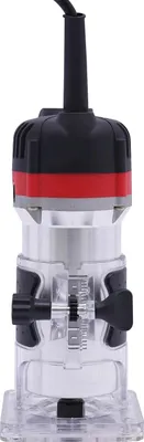 Obrázek produktu pro Elektrická horní frézka - 800W, hraniční frézka - 30 000 otáček za minutu - 220V, zástrčka EU - hloubka řezu 2 cm - pro frézy 6,35 mm - černá, stříbrná