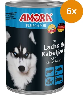Image de AMORA Dog Fleisch Pur Lachs & Kabeljau 400g