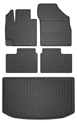 Zdjęcie produktu dla Dywaniki gumowe + mata bagażnika do Suzuki Ignis III 2016- (SUV/crossover) – czarne, dopasowane – Wielganizator SolidPRO
