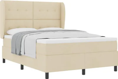 Produktbild von Boxspringbett mit Matratze Creme 140 x 200 cm Stoff