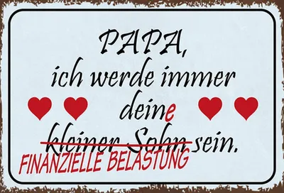 Produktbild von vianmo Holzschild 20x30 cm Papa ich werde dein kleiner Sohn