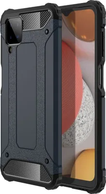 Produktbild von Mobigear Outdoor  Samsung Galaxy A12 Hülle Hardcase Backcover Stoßfest - Marineblau