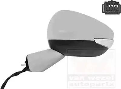 Produktbild von VAN WEZEL 0979807 Außenspiegel Seitenspiegel Links für CITROËN C4 Picasso II Konvex Beheizt Grundiert Teilgrundiert