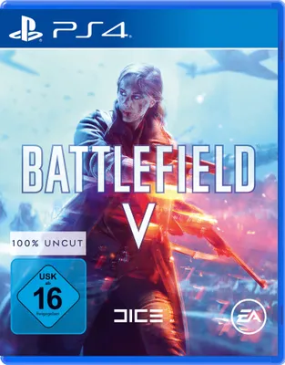 The image is a video game cover for Battlefield V on PS4.
