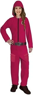 Obrázok produktu pre Filmový karnevalový kostým Jednodielny kostým s kapucňou Vrecká na zips Praktický elegantný nápaditý kostým na karneval, Veľkosť: 42 - 44 (L) Farba: ružová