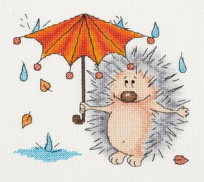 Produktbild von Klart Kreuzstichset "Herbst Igel" 17x16cm, Zählmuster