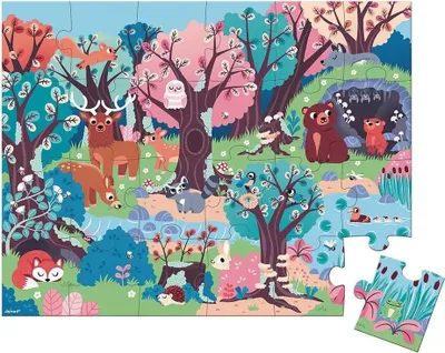 Produktbild von Janod Magisches Puzzle - Waldtiere - Glow in the dark Puzzle 24 Teile