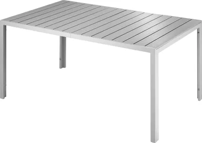 Image de Table de jardin BIANCA 150 x 90 cm pieds réglables en hauteur - gris/argent