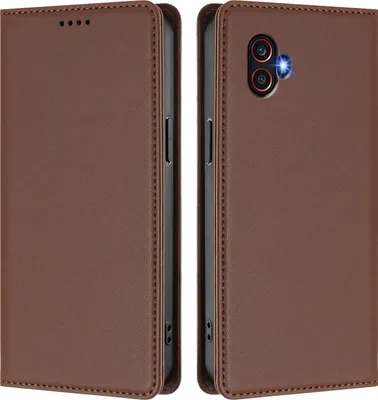 Image de Etui en cuir pour Samsung Galaxy XCover6 Pro, étui magnétique en cuirPolyuréthaneavec support Marron