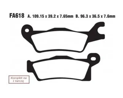 Productafbeelding van Remblokken EBC, type FA618R, gesinterd metaal, voor off-road gebruik