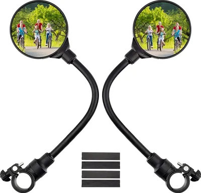 Image de Miroir vélo Rétroviseur pour guidon 22-32mm 360° pivotant 2 pièces