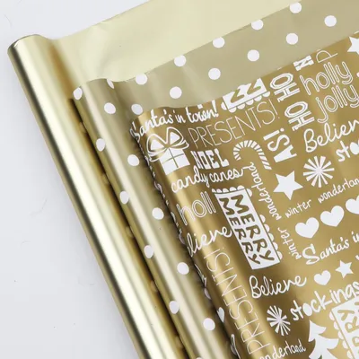 Immagine prodotto di Carta da regalo dorata, 3 rotoli, 43 cm x 3 m, ideale per decorazioni fai-da-te, Natale, compleanni, matrimoni