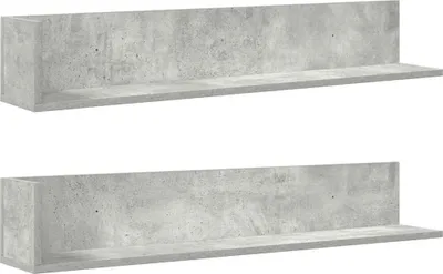 Produktbild von Wandregale 2 Stk. Betongrau 100x16,5x16,5 cm Holzwerkstoff
