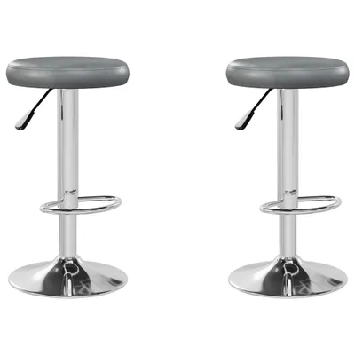 Produktbild von vidaXL Barhocker 2 Stk. Grau Kunstleder