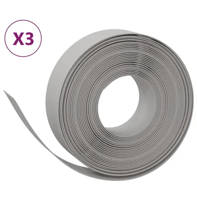 Produktbild von Rasenkanten 3 Stk. Grau 10 m 15 cm Polyethylen