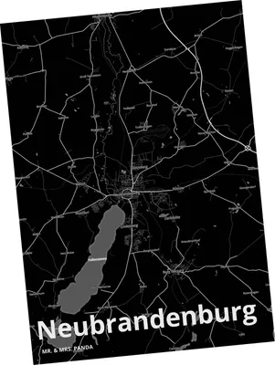 Produktbild von Mr. & Mrs. Panda Postkarte Neubrandenburg - Geschenk, Stadt Dorf Karte Landkarte Map Stadtplan, Fotokarte, Postkarten, Ansichtskarten, Ansichtskarte, Grußkarte