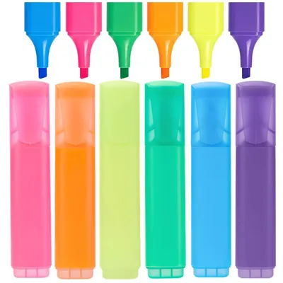 Image de Surligneurs fluorescents, 6 couleurs, marqueurs néon