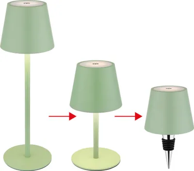 Produktbild von GLOBO 58488BG VANNIE I Tischleuchte Metall blassgrün matt, LED