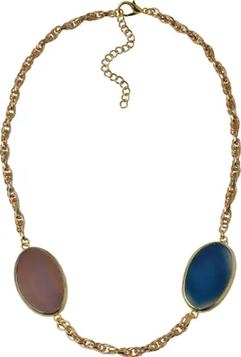 Produktbild von Steuer Modeschmuck Collier Metall 60cm mehrfarbig Achat 445050113