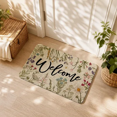 Schrobmat 40x60 cm – Antirutsch, wetterfest, waschbar, Blumen 1