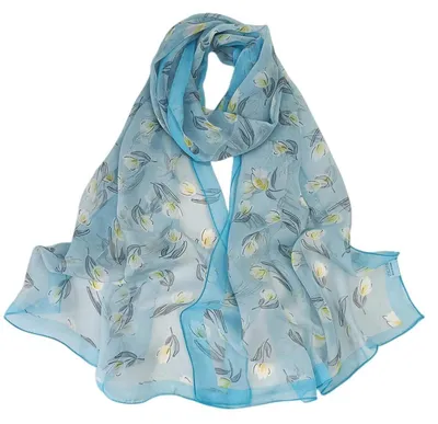 Produktbild von Halstuch Damen Chiffon Seidentuch Schal 160 x 50 cm Leicht Sommer Elegant
