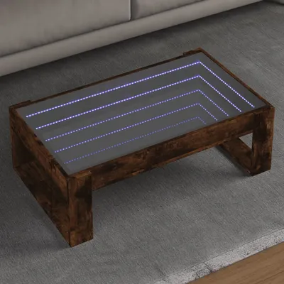 Image de Maison Exclusive - Table basse avec LED Infinity Chêne fumé 90x53x30 cm