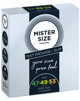 Zdjęcie produktu dla Mister Size CPrezerwatywy dopasowane do rozmiaru 47mm 49mm 53mm, 3 sztuki