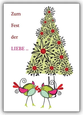 Produktbild von Liebevolle Weihnachtskarte mit Vögeln: zum Fest der Liebe