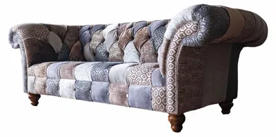 Obrázok produktu pre Dreisitzer Sofa Sitzpolster Chesterfield Stoff Couch Modern Möbel