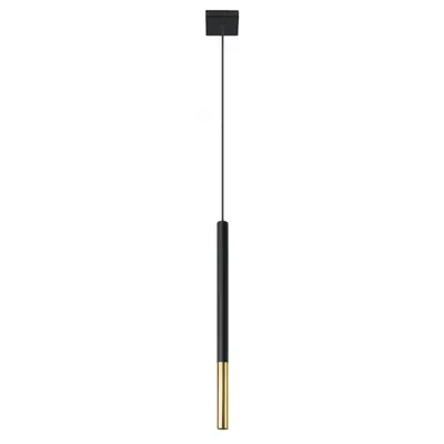 Image de Lampe suspendue MOZAICA 1 noir/doré 1xG9 8W acier 100x8x8cm Sollux Lighting