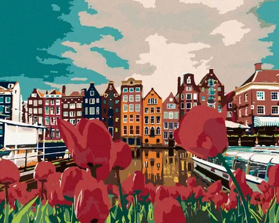Produktbild von Zuty - Malen nach Zahlen - TULPEN IN AMSTERDAM, 40x50 cm, ohne Keilrahmen