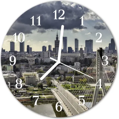 Produktbild von Glasuhr Wanduhr Küchenuhr Echt-Glas 30fi cm Warschau grau