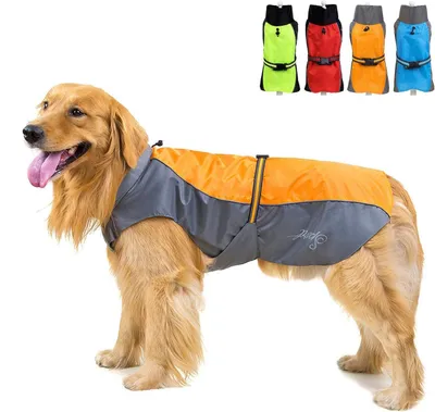 Immagine prodotto di Giacca impermeabile per cani, riflettente, taglia media-grande, adatta per l'uso all'aperto