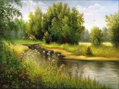 Produktbild von Leinwandbild At The River 116x84 cm