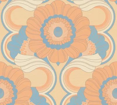 Obrázek produktu pro Vliesová tapeta 39530-2 Retro Chic květy oranžová